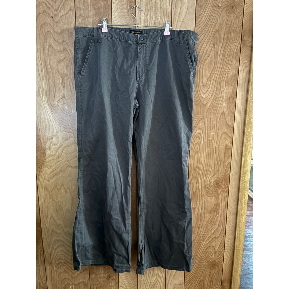 Truck Jeans Women Charcoal Grey Cotton Wide Leg Utility‎ Trousers Size 21